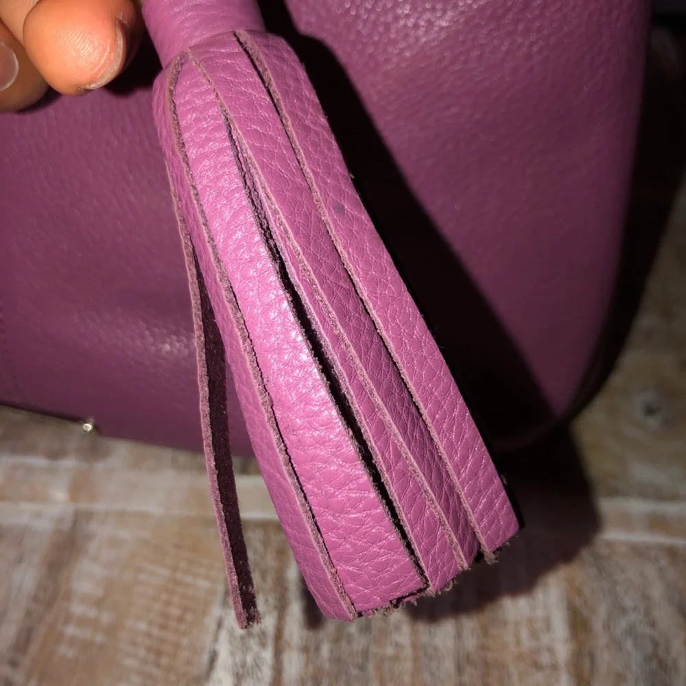 Coach Pink Leather Shoulder Bag with Tassel - Picture 5 of 10